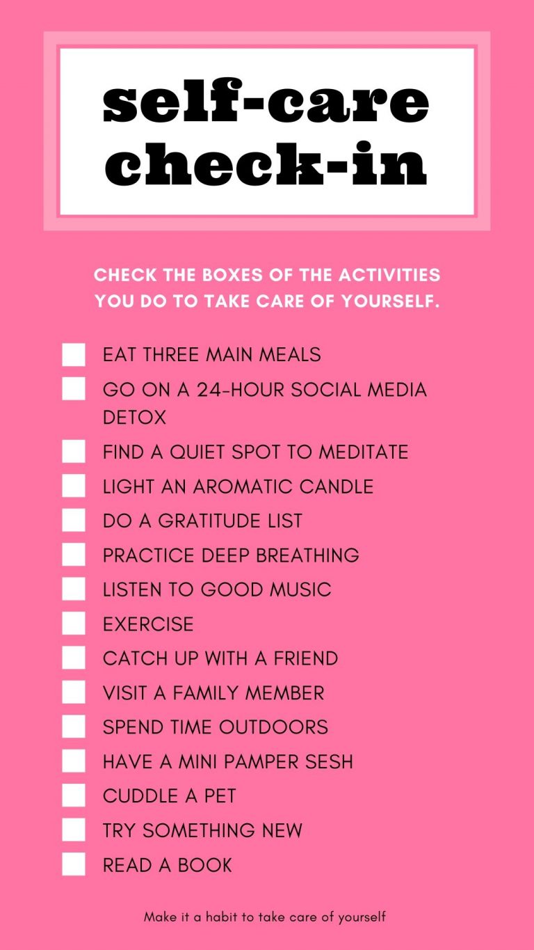 Self-Care Check List! - Girl Spring