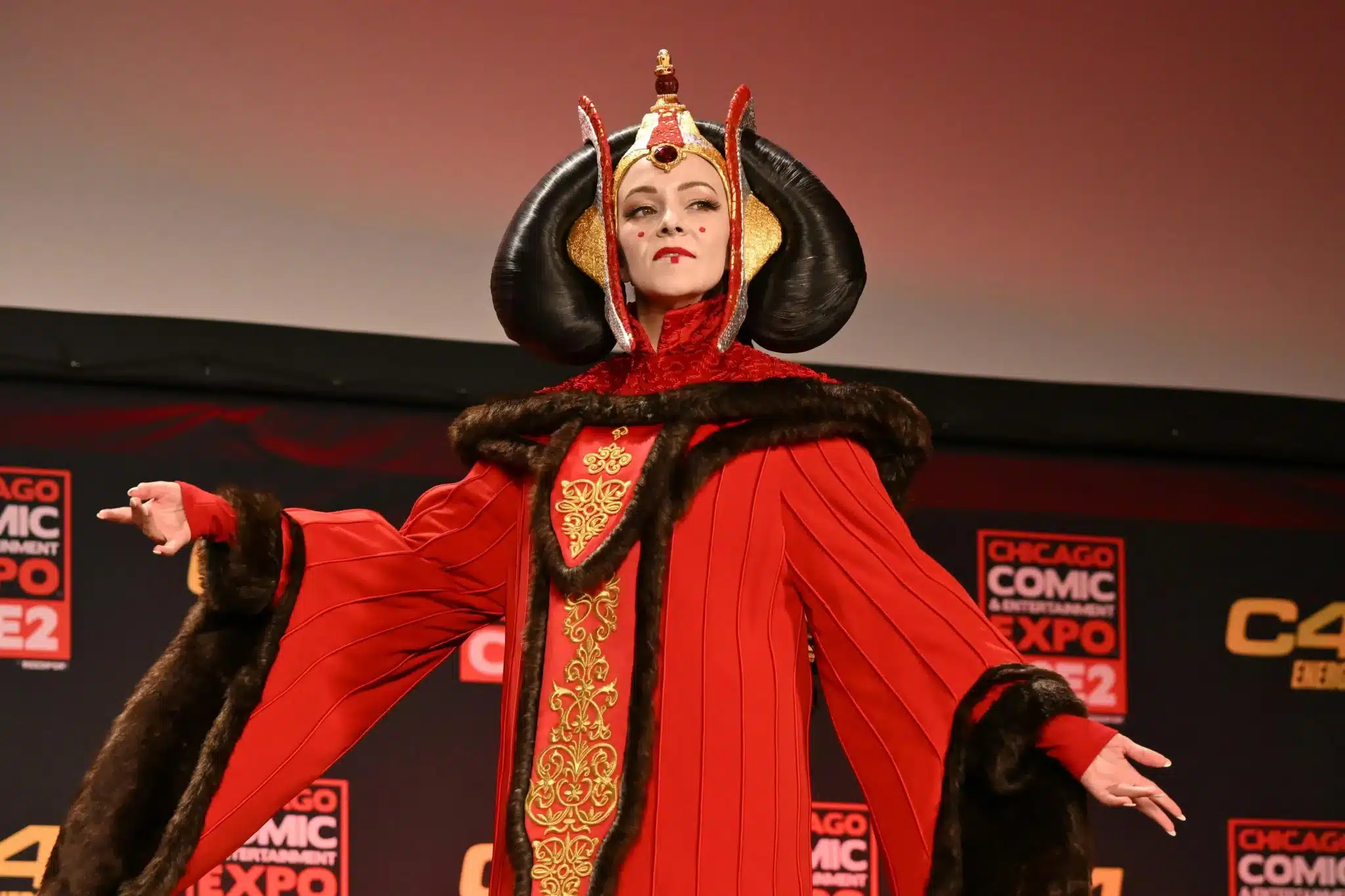 padme red dress costume Padme Amidala Red Throne Gown